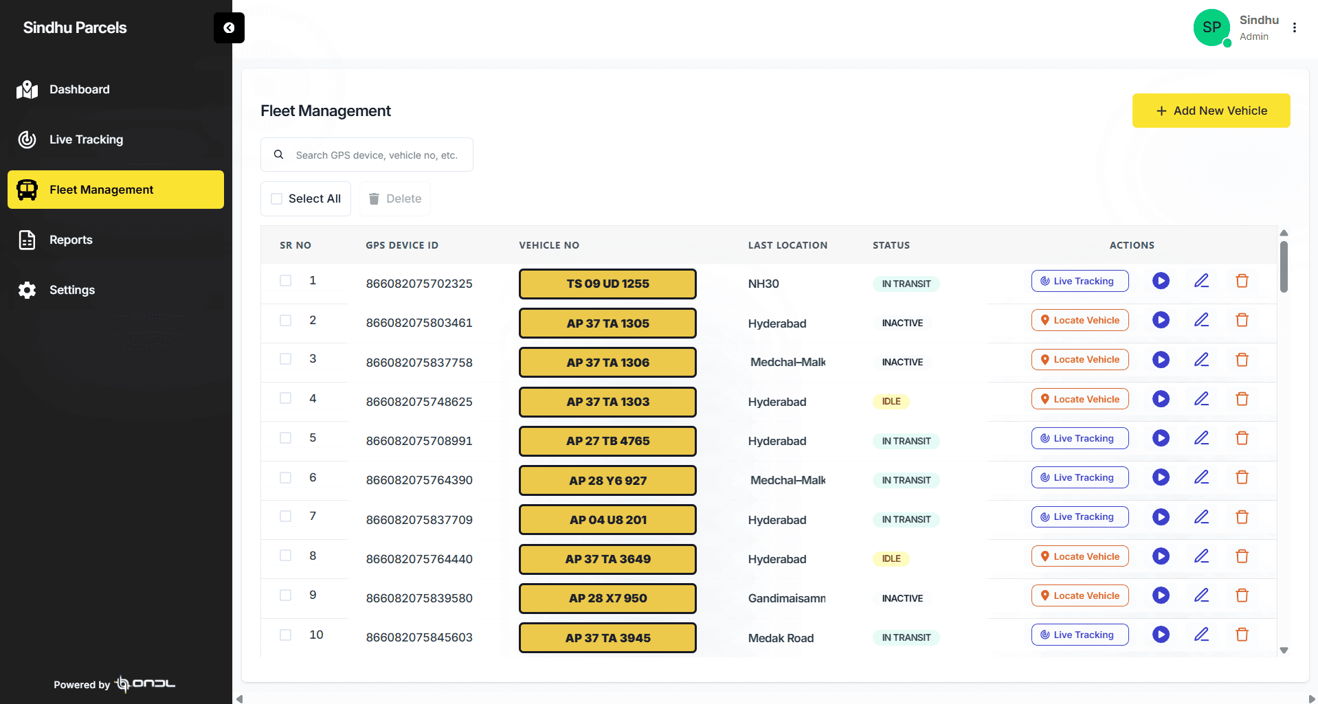 Kudra — structured vehicle registry with operational status