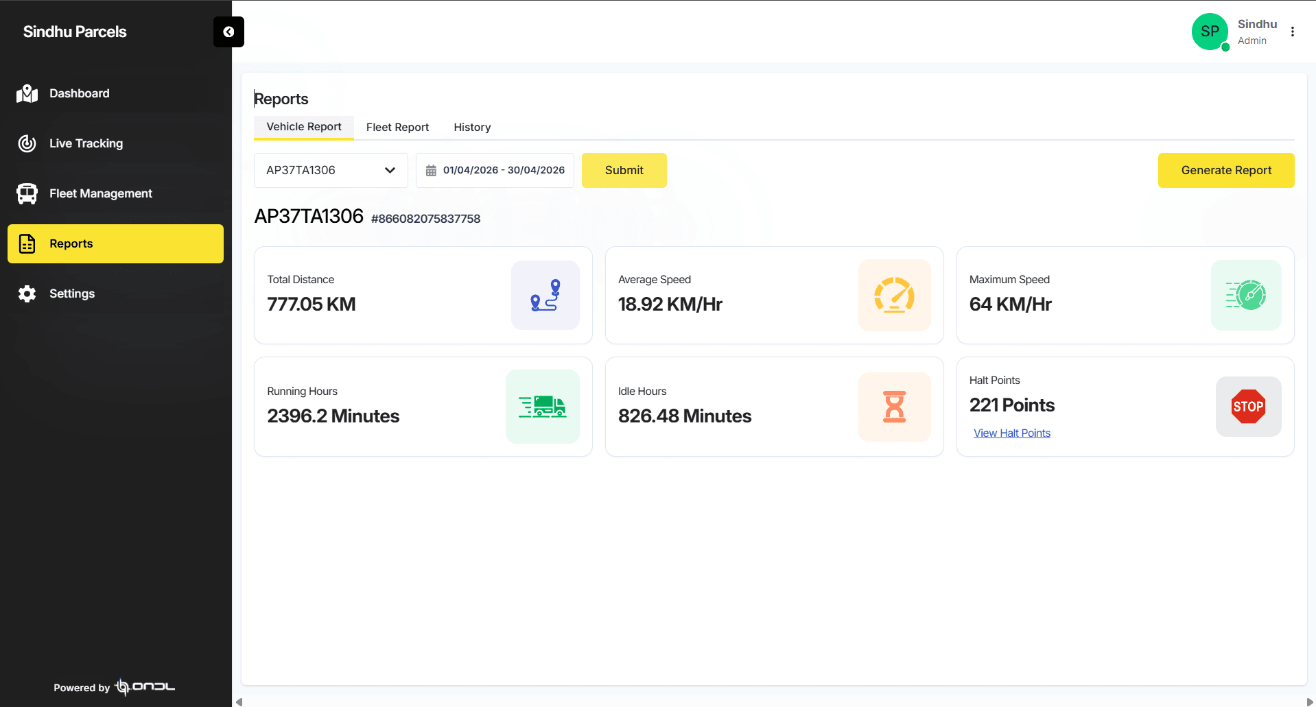 Kudra — per-vehicle analytics and utilisation reporting